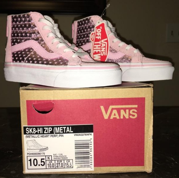 Vans Other - NWT Vans SK8-HI ZIP (Metallic Heart Perf)